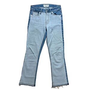 Derek Lam Crosby Women's Gia two-tone Faded Raw Hem Crop Flare Jean